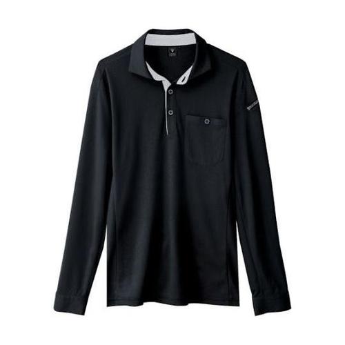 エコ制電長袖ポロシャツ クロ LL 60