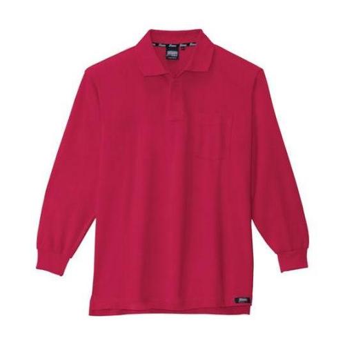 長袖ポロシャツ ワイン 5L 6121−