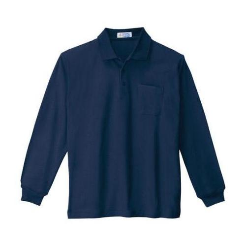 長袖ポロシャツ 紺 L 6130−10−