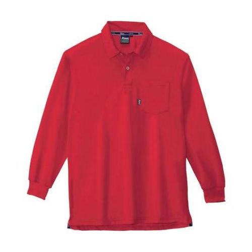 長袖ポロシャツ レッド 5L 6145−