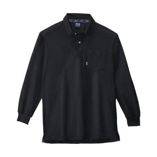 長袖ポロシャツ クロ 3L 6145−9