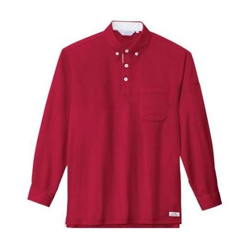 長袖ポロシャツ ワイン 4L 6185−
