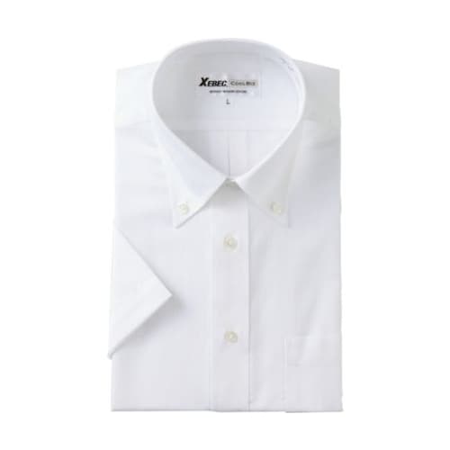 半袖ボタンダウン シロ M 15055−