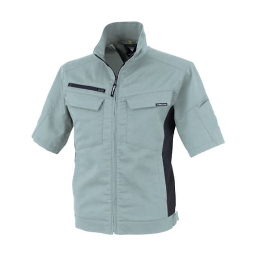 裏綿ストレッチ半袖ブルゾン ミストグリー