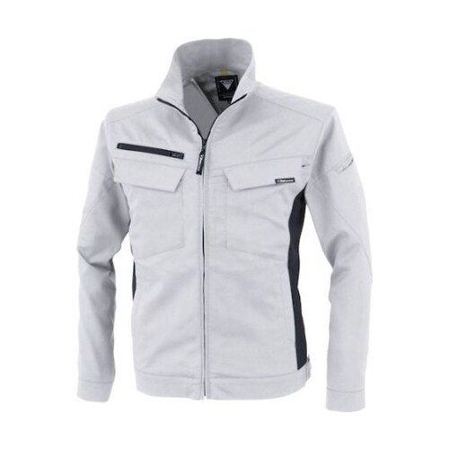 裏綿ストレッチ長袖ブルゾン シルバーグレ