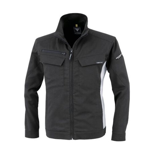 裏綿ストレッチ長袖ブルゾン クロ 3L