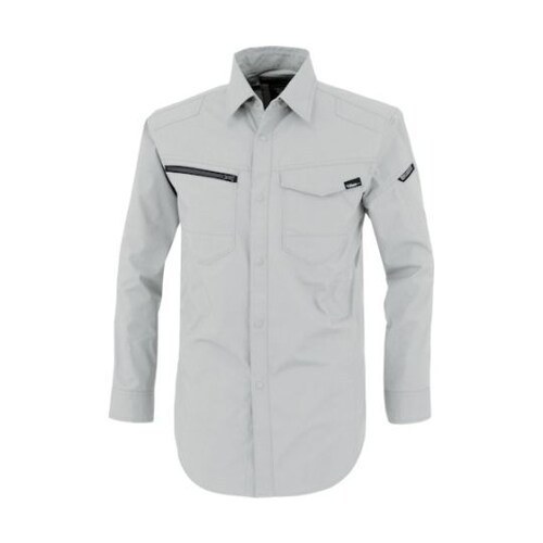 TCストレッチ長袖シャツ シルバーグレー