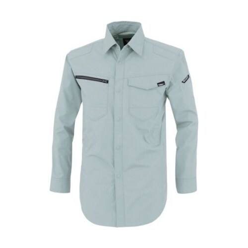 TCストレッチ長袖シャツ モスグリーン