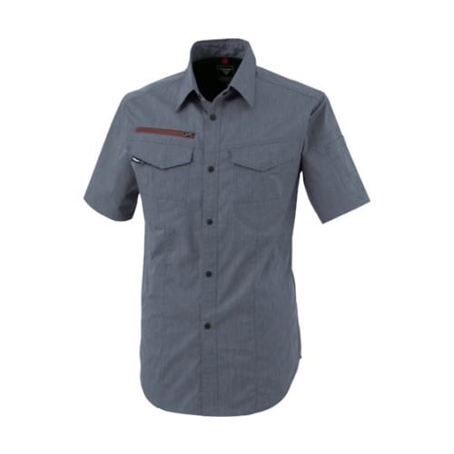 半袖シャツ 杢ブルー 4L 1752−1