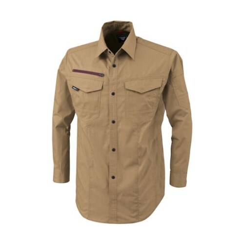 長袖シャツ キャメル 4L 1753−8