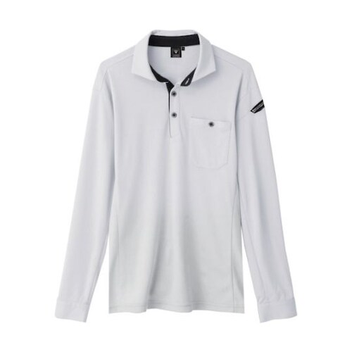 エコ制電長袖ポロシャツ シルバーグレー