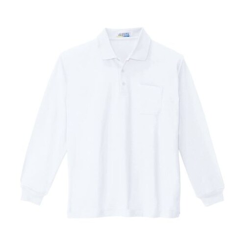 長袖ポロシャツ シロ L 6130−32