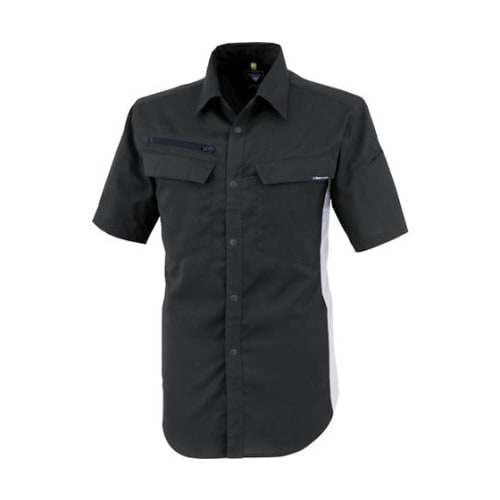 裏綿ストレッチ半袖シャツ クロ SS 1