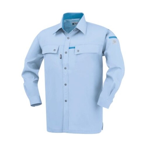 長袖シャツ サックス S 1553−42