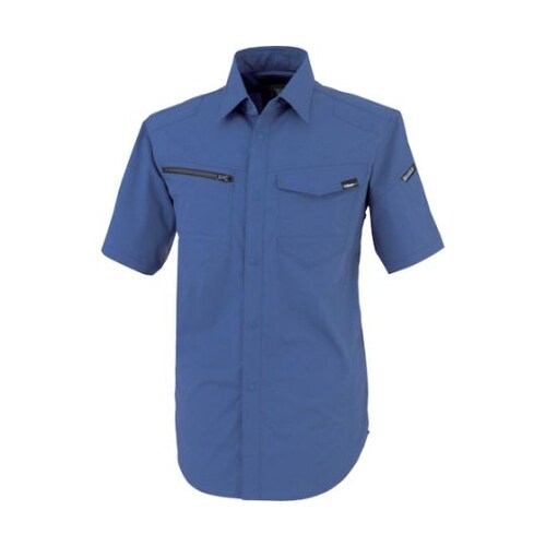 TCストレッチ半袖シャツ ブルー 3L