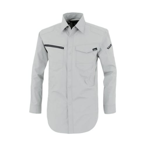 TCストレッチ長袖シャツ シルバーグレー