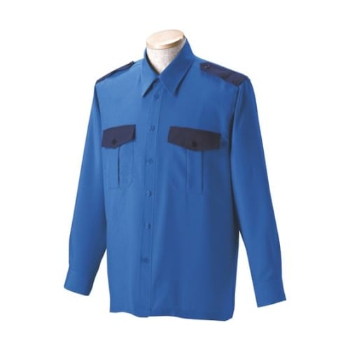 切替長袖シャツ ブルー 4L 18300