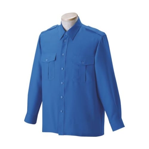 無地長袖シャツ ブルー 5L 18302