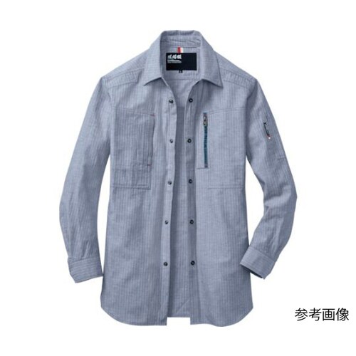 長袖シャツ 杢ブルー L 2293−11