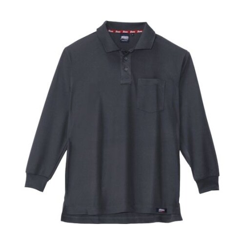 長袖ポロシャツ チャコールグレー LL