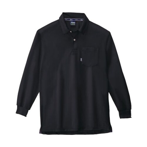 長袖ポロシャツ クロ M 6145−90