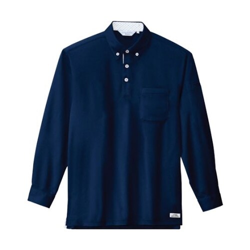 長袖ポロシャツ 紺 L 6185−10−