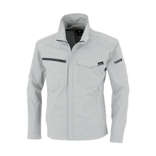 TCストレッチ長袖ブルゾン シルバーグレ