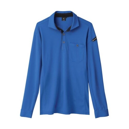 エコ制電長袖ポロシャツ ロイヤルブルー