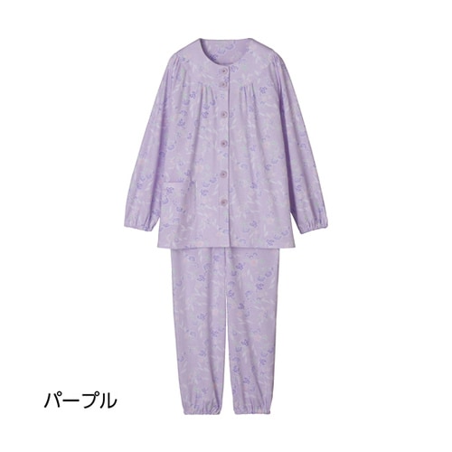 大きめボタンパジャマ パープル L 98