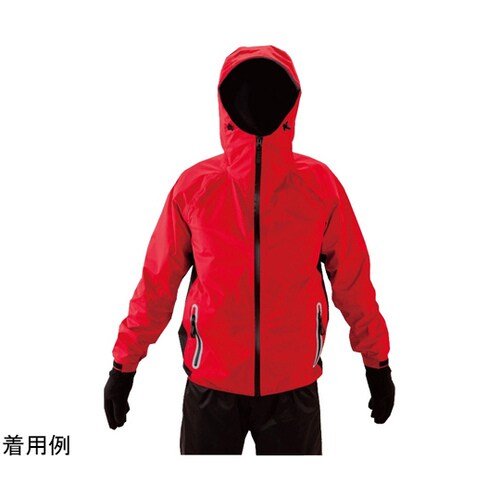 ストレッチレインスーツ レッド M 35
