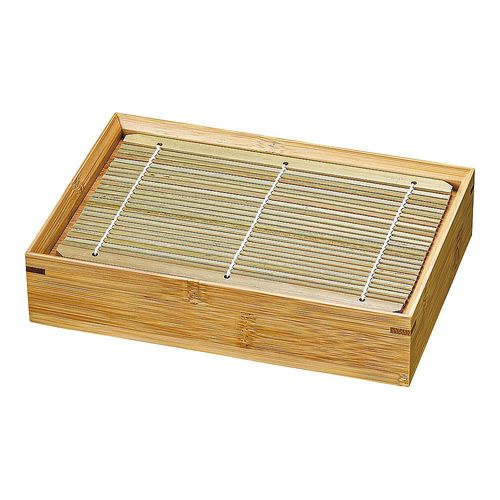 竹製 炭化麺皿 長角 19478