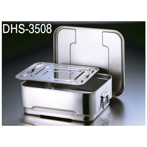 18−8角型二重食缶(内蓋付)約8L D