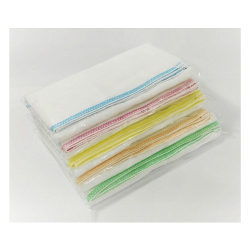 160匁平地付カラーミミ白タオル(袋入)