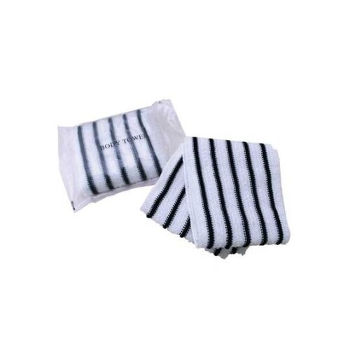 柄付ボディタオル 黒ボーダー 600個入