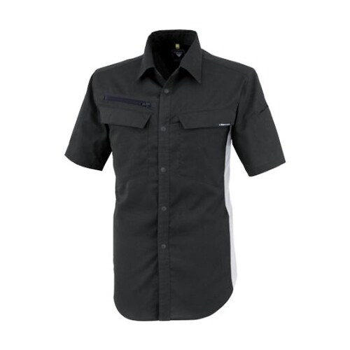 裏綿ストレッチ半袖シャツ クロ LL 1