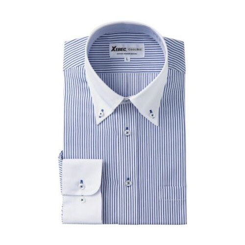 長袖クレリック ブルー 4L 15154