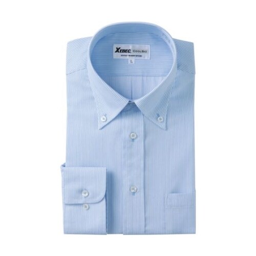 長袖ボタンダウン サックス L 1515