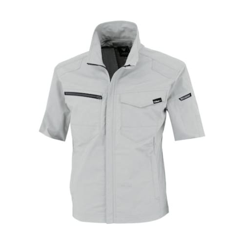 TCストレッチ半袖ブルゾン シルバーグレ