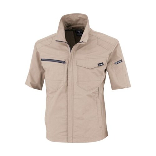 TCストレッチ半袖ブルゾン サンドベージ