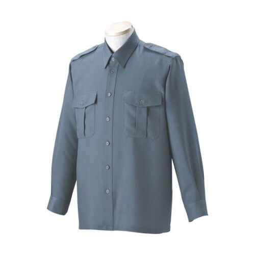 無地長袖シャツ グレー 3L 18302