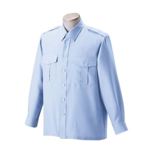 無地長袖シャツ サックス LL 1830