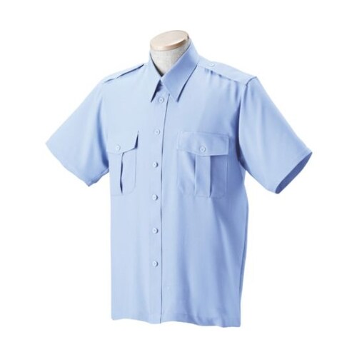 無地半袖シャツ サックス 5L 1830