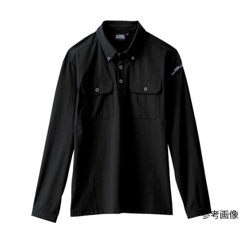 長袖ポロシャツ クロ 3L 6085−9