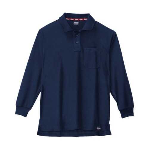 長袖ポロシャツ 紺 3L 6121−10