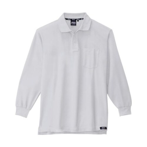 長袖ポロシャツ グレー 4L 6121−