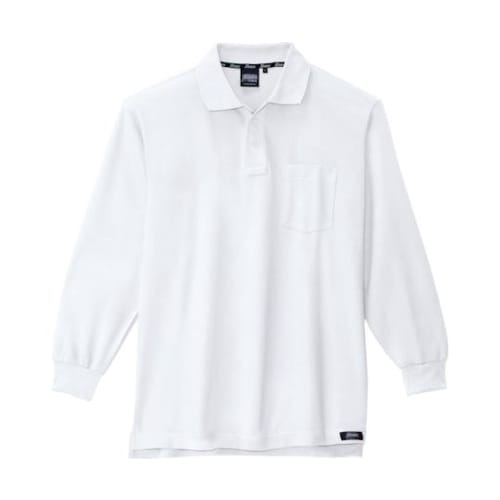 長袖ポロシャツ シロ S 6121−32