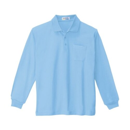 長袖ポロシャツ サックス M 6130−
