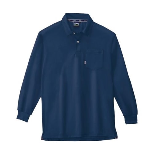 長袖ポロシャツ 紺 5L 6145−10