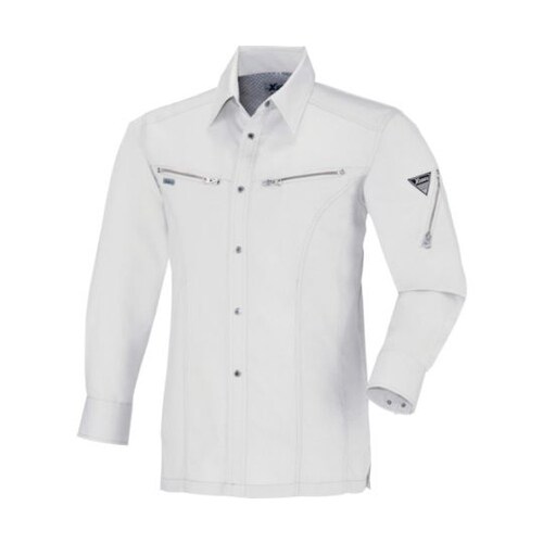 長袖シャツ シルバーグレー S 8873