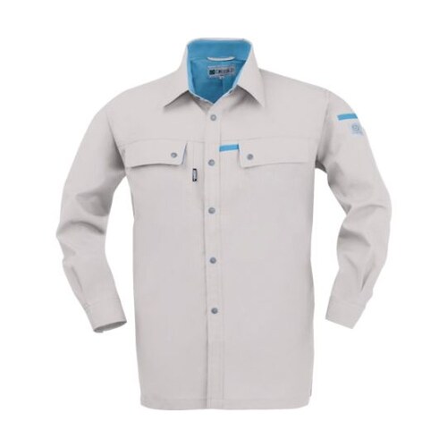 長袖シャツ シルバーグレー L 1553